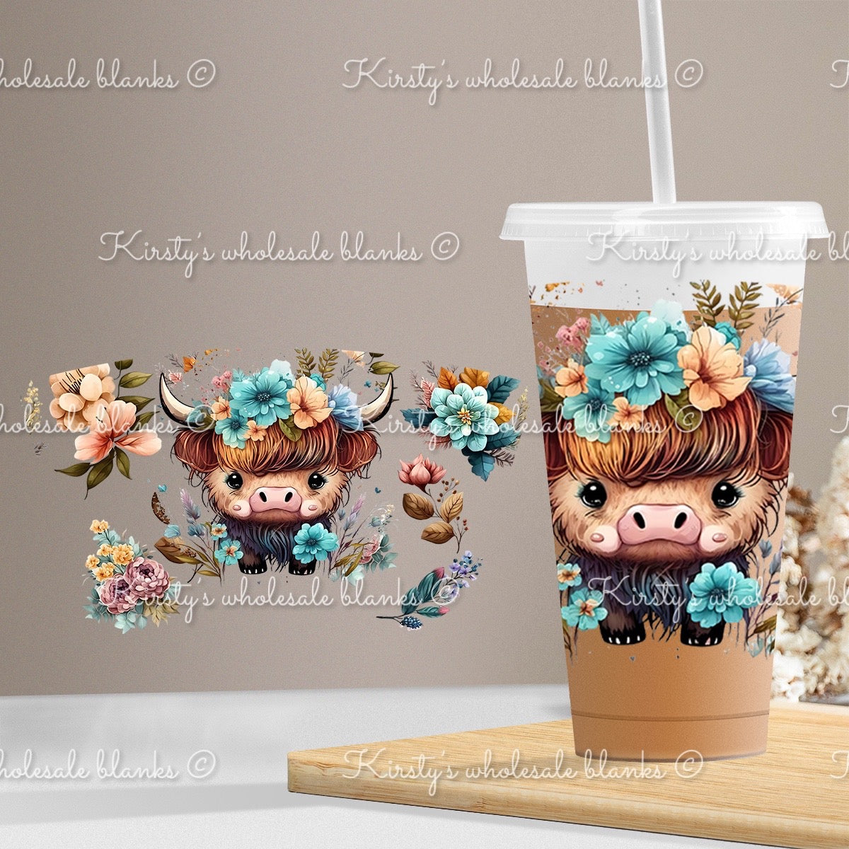 24oz cold cup UV DTF wrap - ready to send from 9th onwards