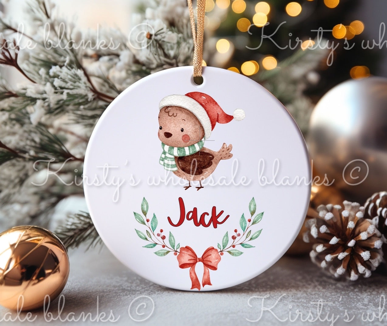 RTS - UV DTF Christmas Decal - Robin