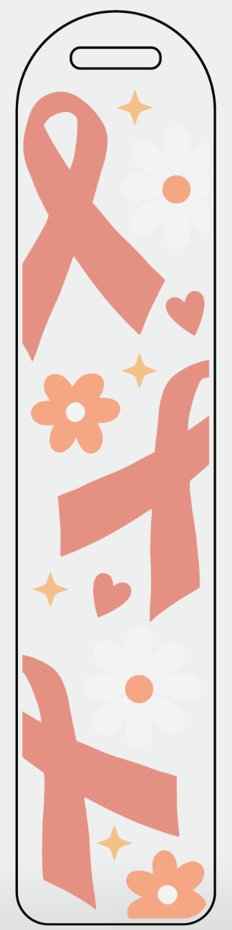 UV DTF bookmark decal - Ribbon and flowers RTS from 1st onwards