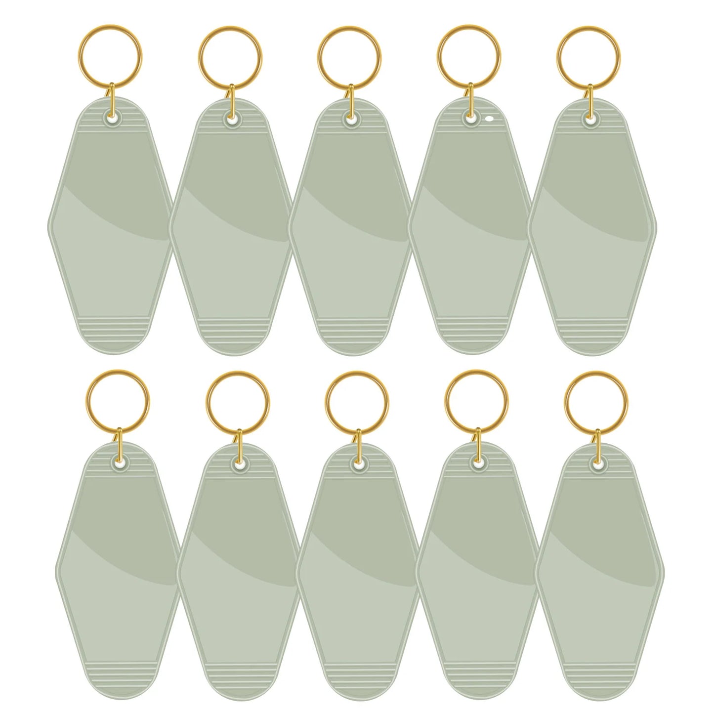 Pack of 10 Motel keyring - Sage green