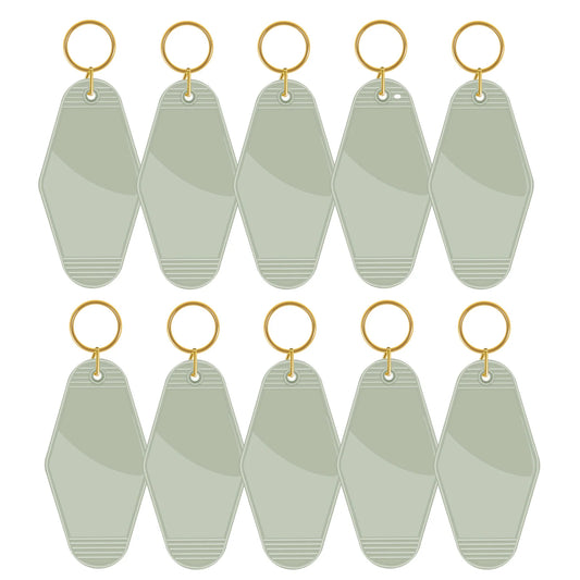 Pack of 10 Motel keyring - Sage green