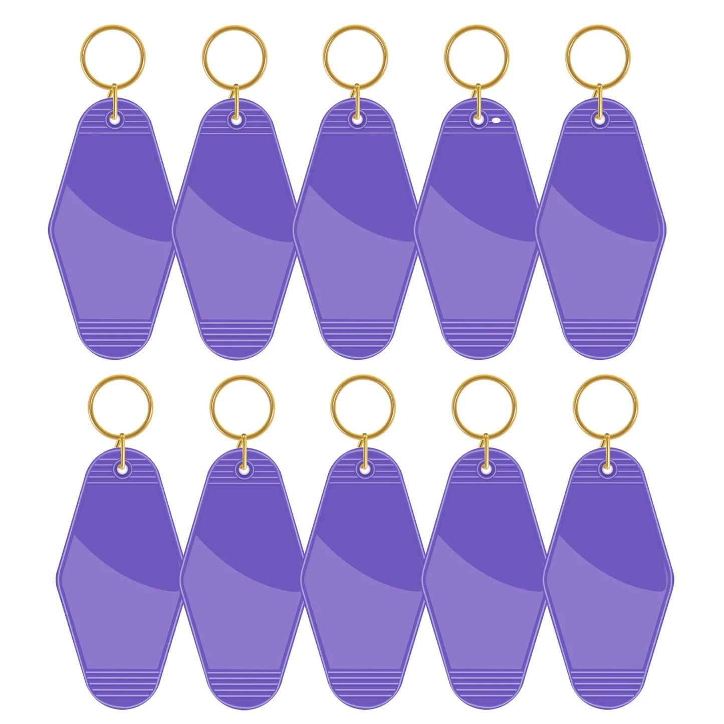 Pack of 10 Motel keyring - Purple