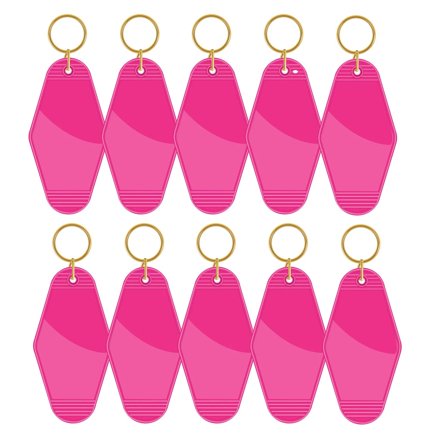 Pack of 10 Motel keyring - Bold Pink