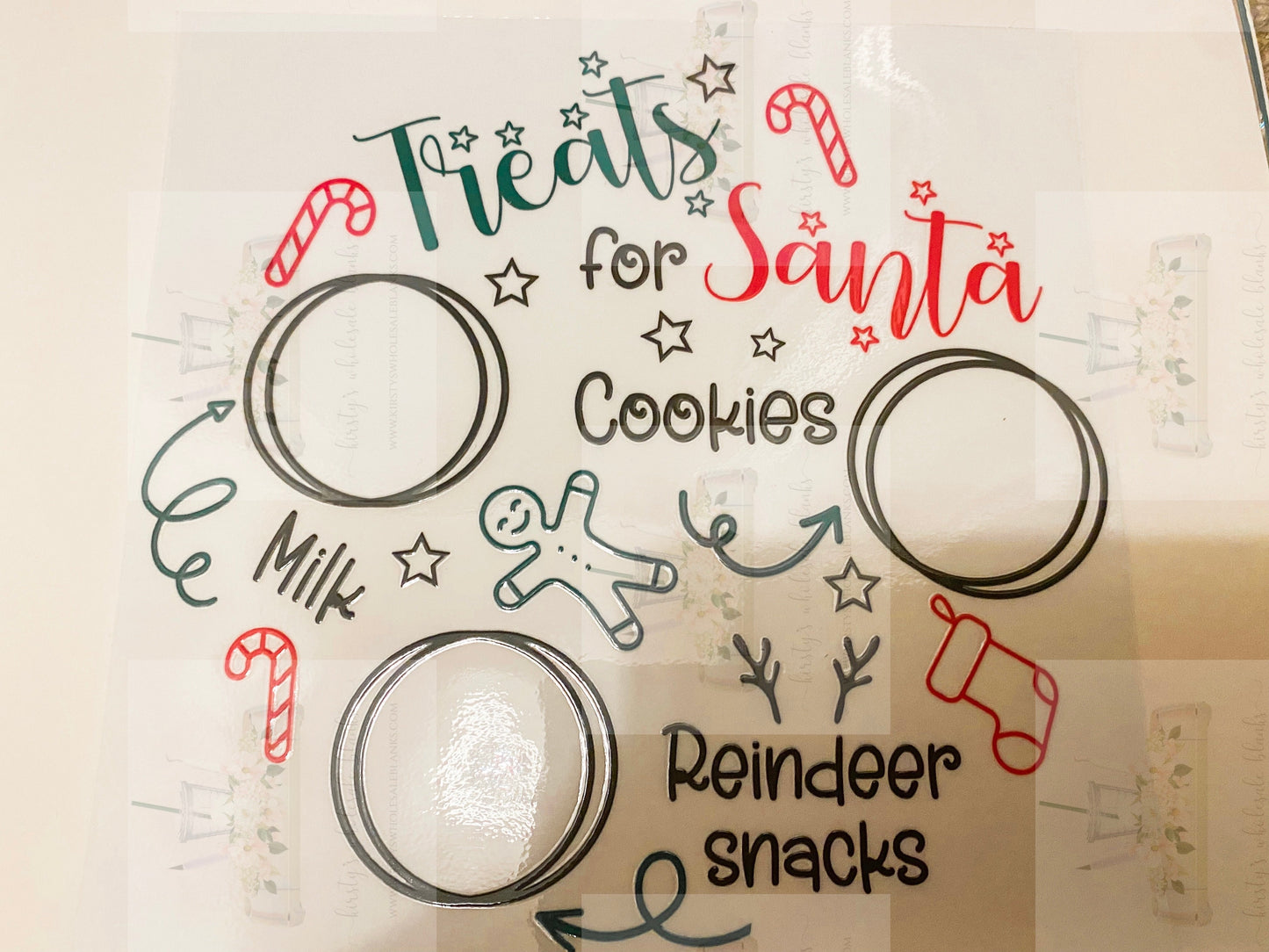 RTS - Santa Tray UV  DTF Christmas Decal