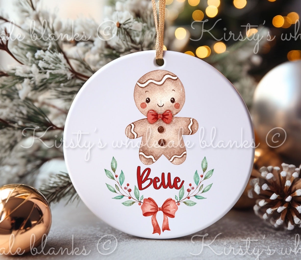 RTS - UV DTF Christmas Decal - Gingerbread Man