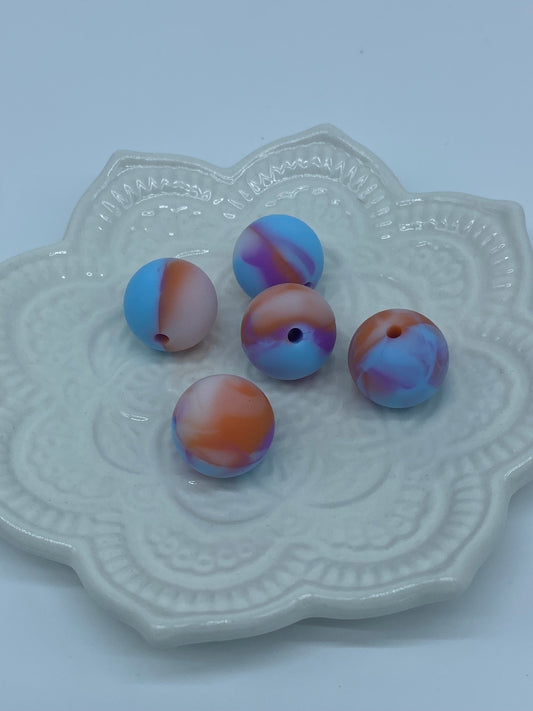 Pack of 5 silicone 15mm beads