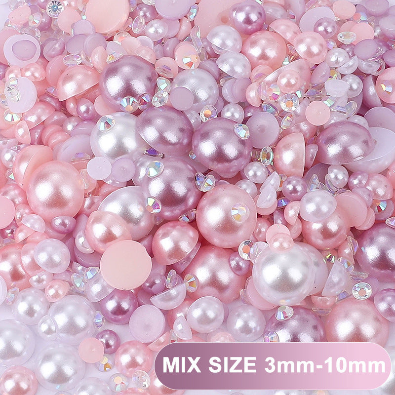 Pearl & Rhinestone mix - 30g bag - Blush