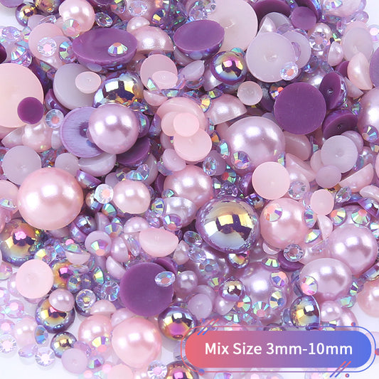 Pearl & Rhinestone mix - 30g bag - Freesia