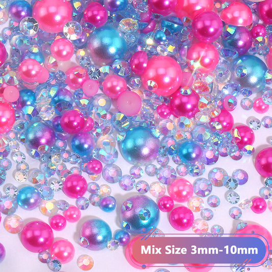 Pearl & Rhinestone mix - 30g bag - Hydrangea